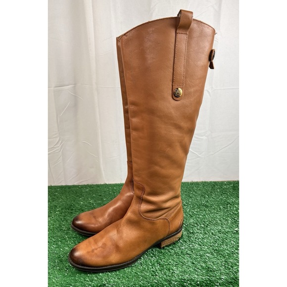 Sam Edleman Penny Leather Riding Boots in Brown SZ 7.5 Women's - Picture 2 of 13